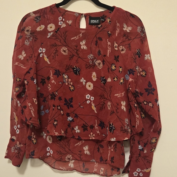 Only Tops - Only Floral Red Blouse